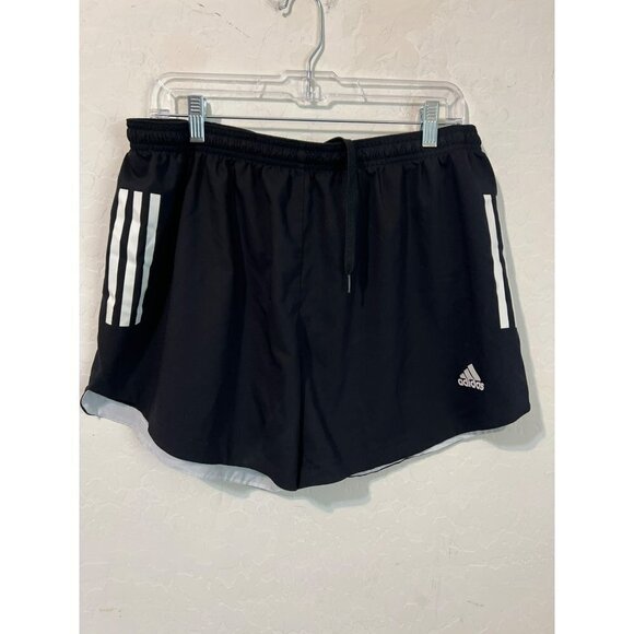 Adidas PrimeGreen Black White Stripe Athleticwear Shorts Running Shorts Sz US XL - Picture 2 of 6